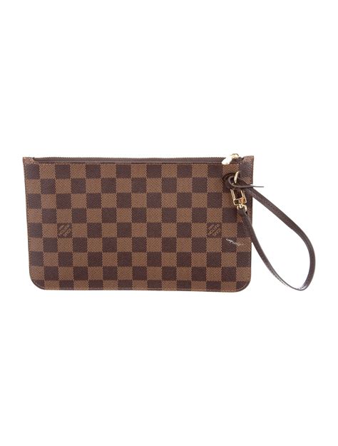 louis vuitton damier ebene neverfull clutch pouch dettagli|louis vuitton damier ebene collection.